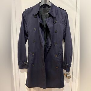 Babaton Blue Trench Coat Classic Double-Breasted